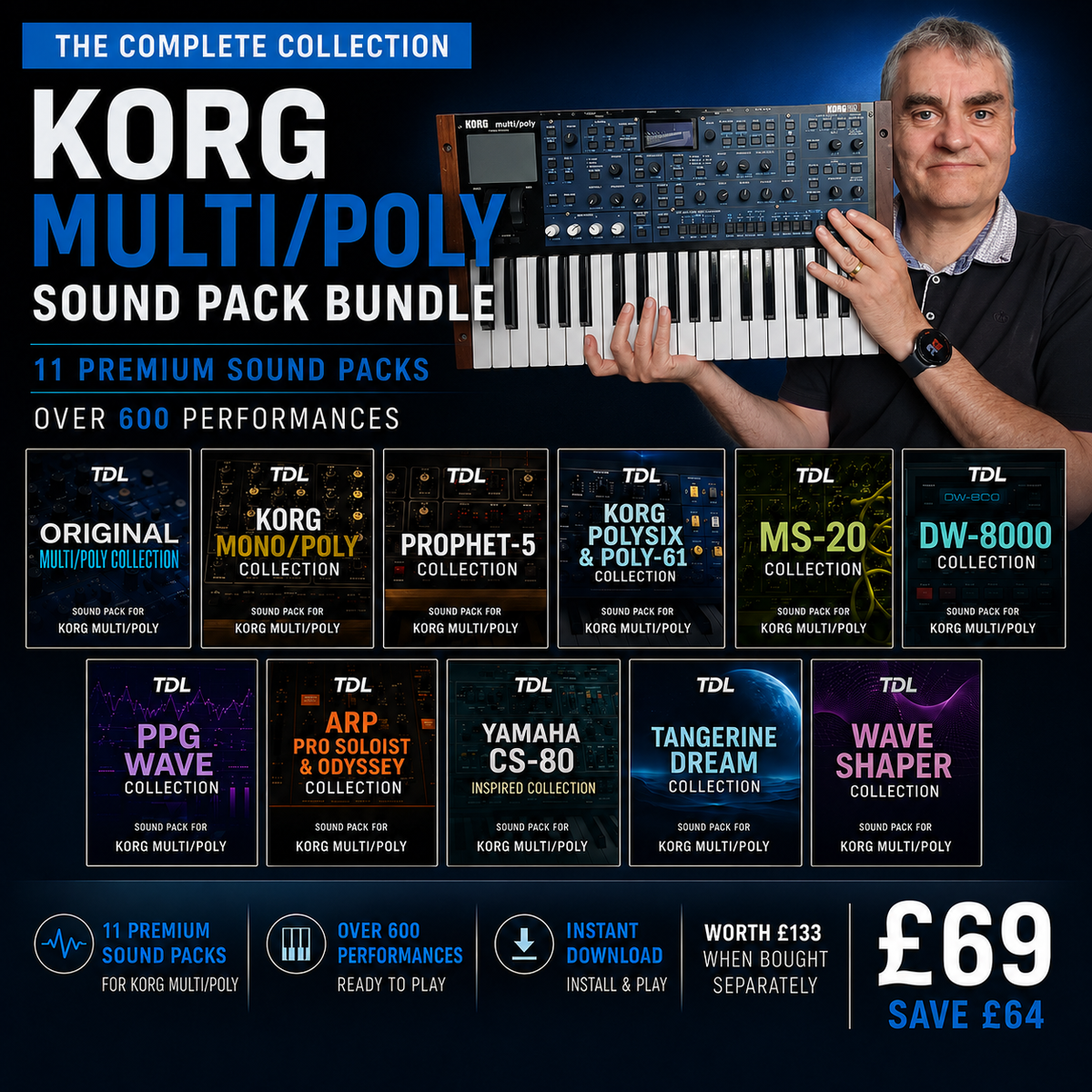 Korg Multi/Poly Complete Sound Pack Collection – 11 Packs